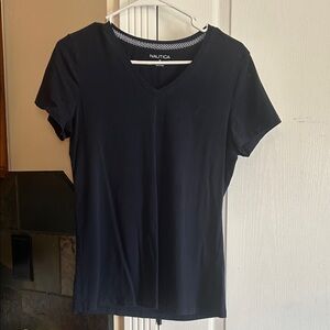 Nautica Women's Navy V-Neck Tee